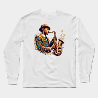 Jazz Saxophone Player Long Sleeve T-Shirt